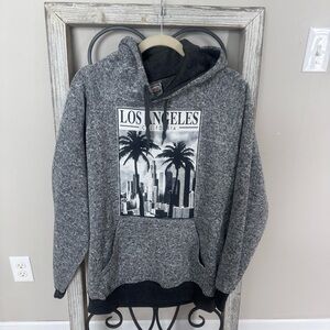 Hill Los Angeles California Graphic Hoodie USA L Gray Y2K Streetwear